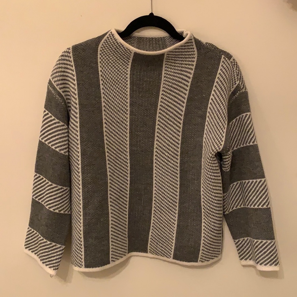 Gray Cowl-neck Sweater